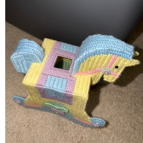 Vintage Handmade Rocking Horse Nursery Tissue Kleenex Box Cover Baby - Picture 3 of 3
